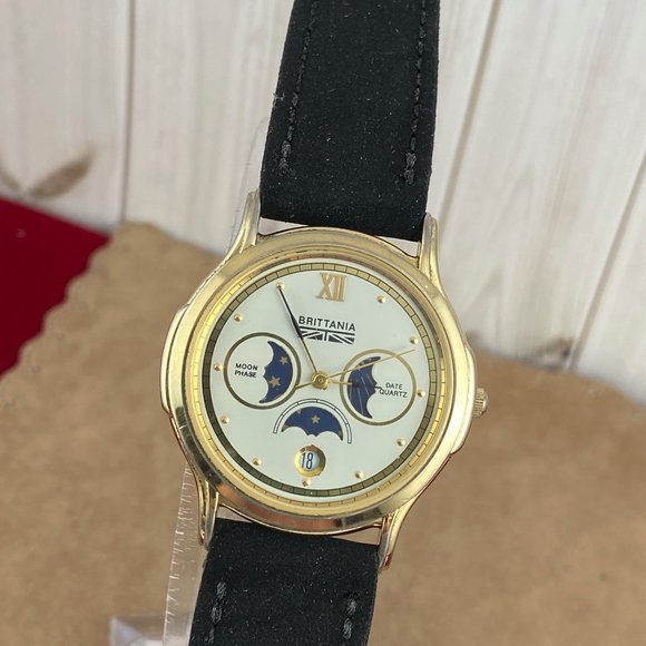 Vintage Brittania Levi Strauss Moon Phase Watch